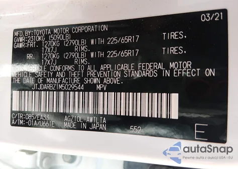 2021 Lexus Nx 300 from USA, damaged, VIN JTJDARBZ1M5029544